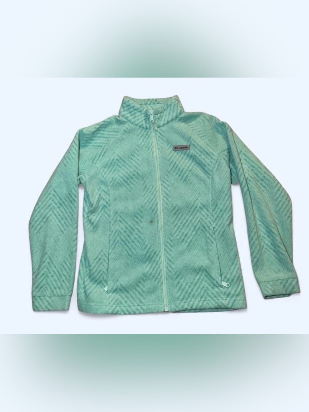 Columbia Sportswear teal jacket with diagonal stripes size XL